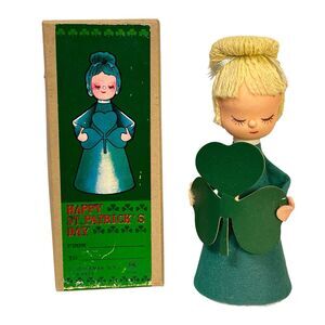 Vintage Rare Shackman Happy St Patrick’s Day 4433 Girl Doll Figurine Japan 7”